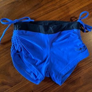 Electric blue pole dancing shorts